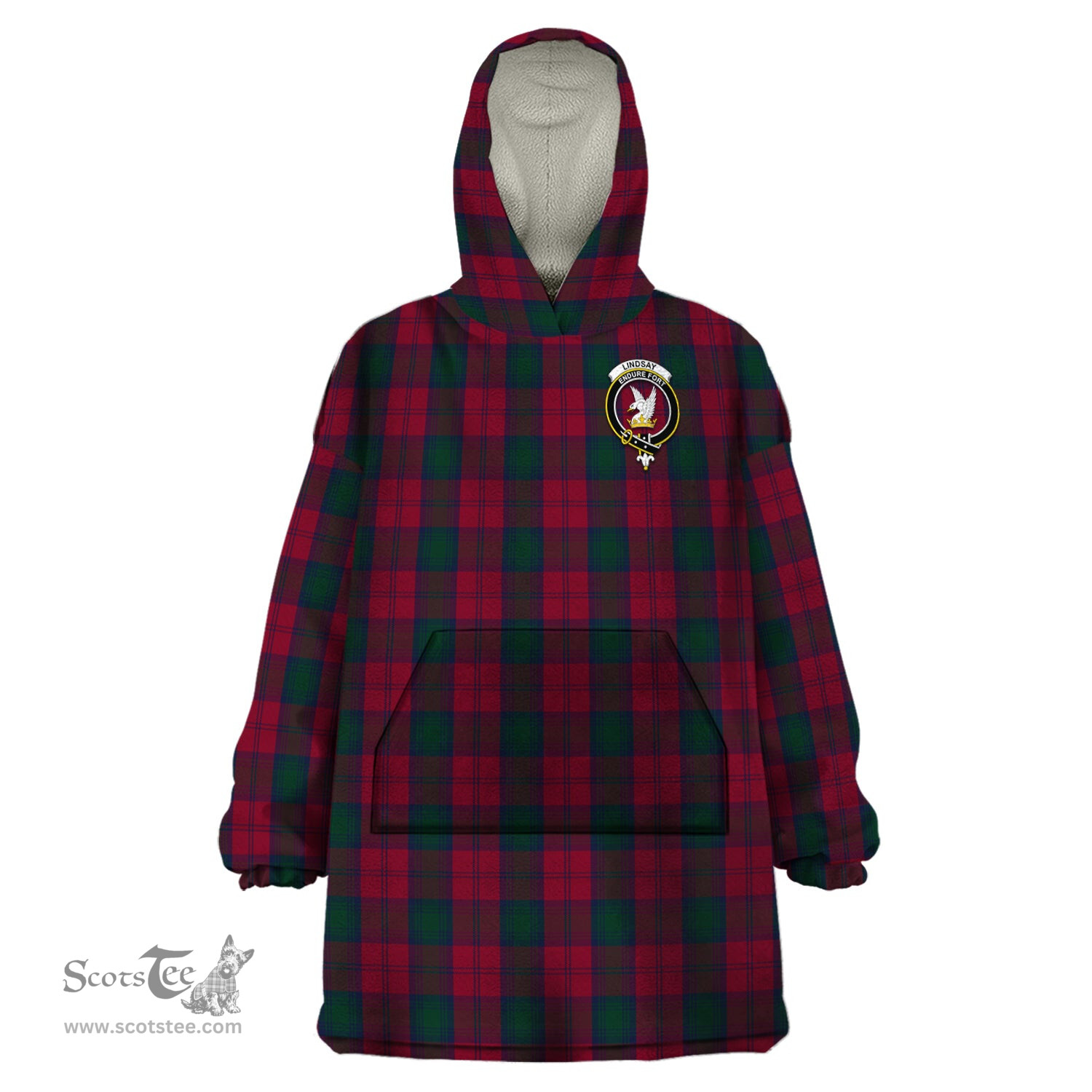 Scottish Lindsay Clan Family Crest Tartan Snuggie Hoodie Plaid Wearable Blanket Hoodie