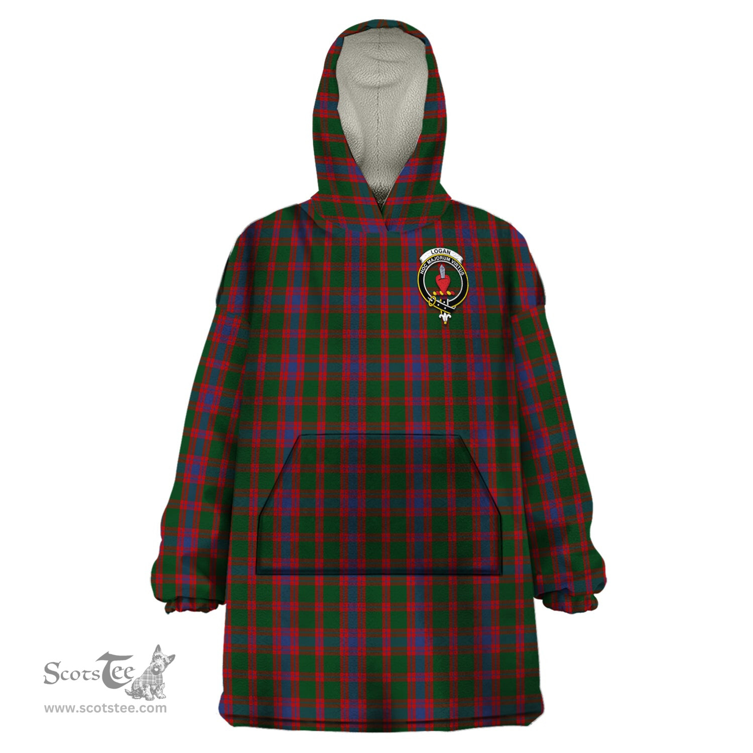 Scottish Logan Clan Family Crest Tartan Snuggie Hoodie Plaid Wearable Blanket Hoodie