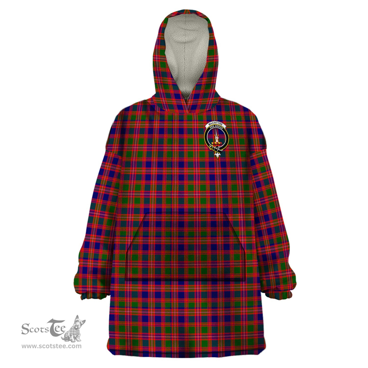 Scottish MacIntyre Modern Clan Family Crest Tartan Snuggie Hoodie Plaid Wearable Blanket Hoodie