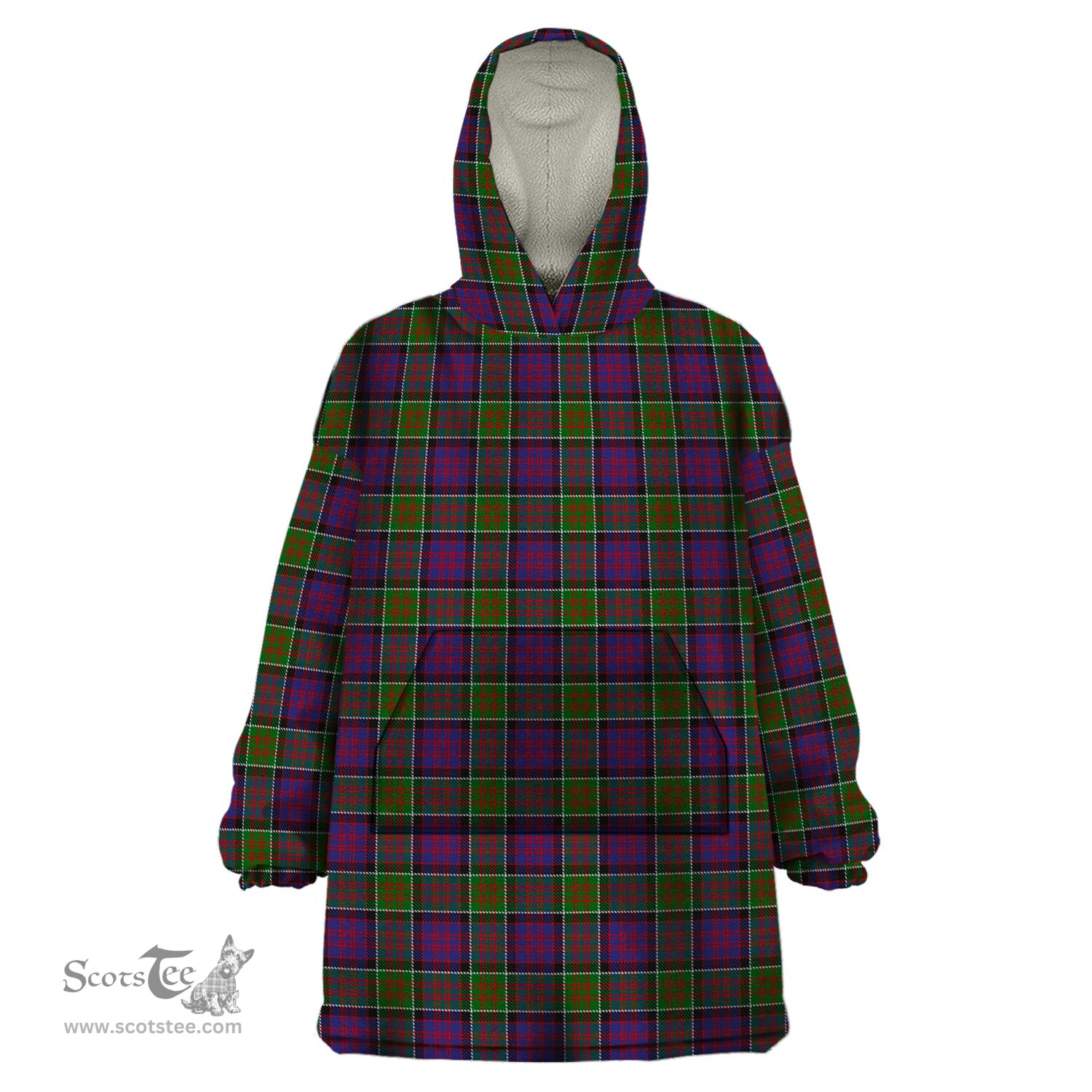 Scottish MacDonald of Clan Ranald Modern Clan Tartan Snuggie Hoodie Plaid Wearable Blanket Hoodie