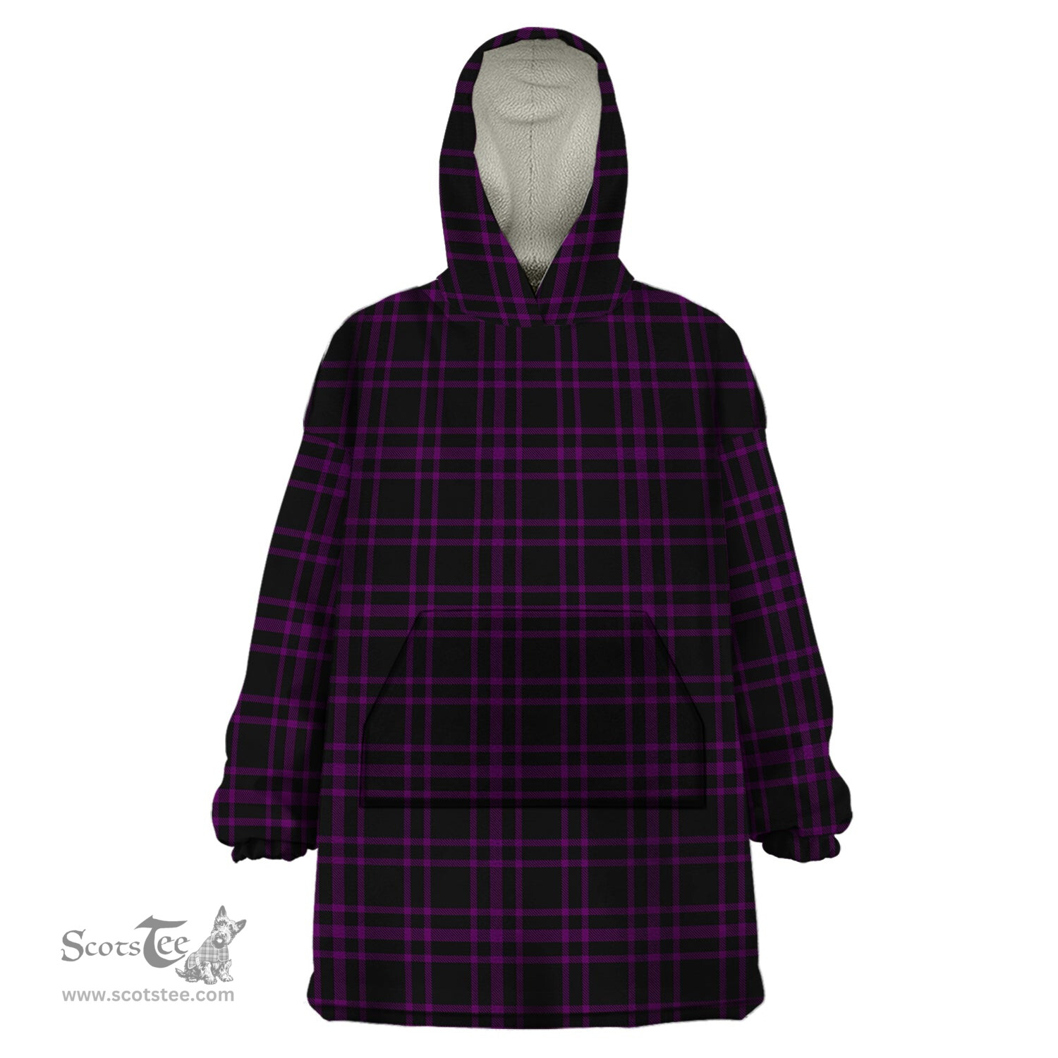 Scottish Leonard Hunting Clan Tartan Snuggie Hoodie Plaid Wearable Blanket Hoodie