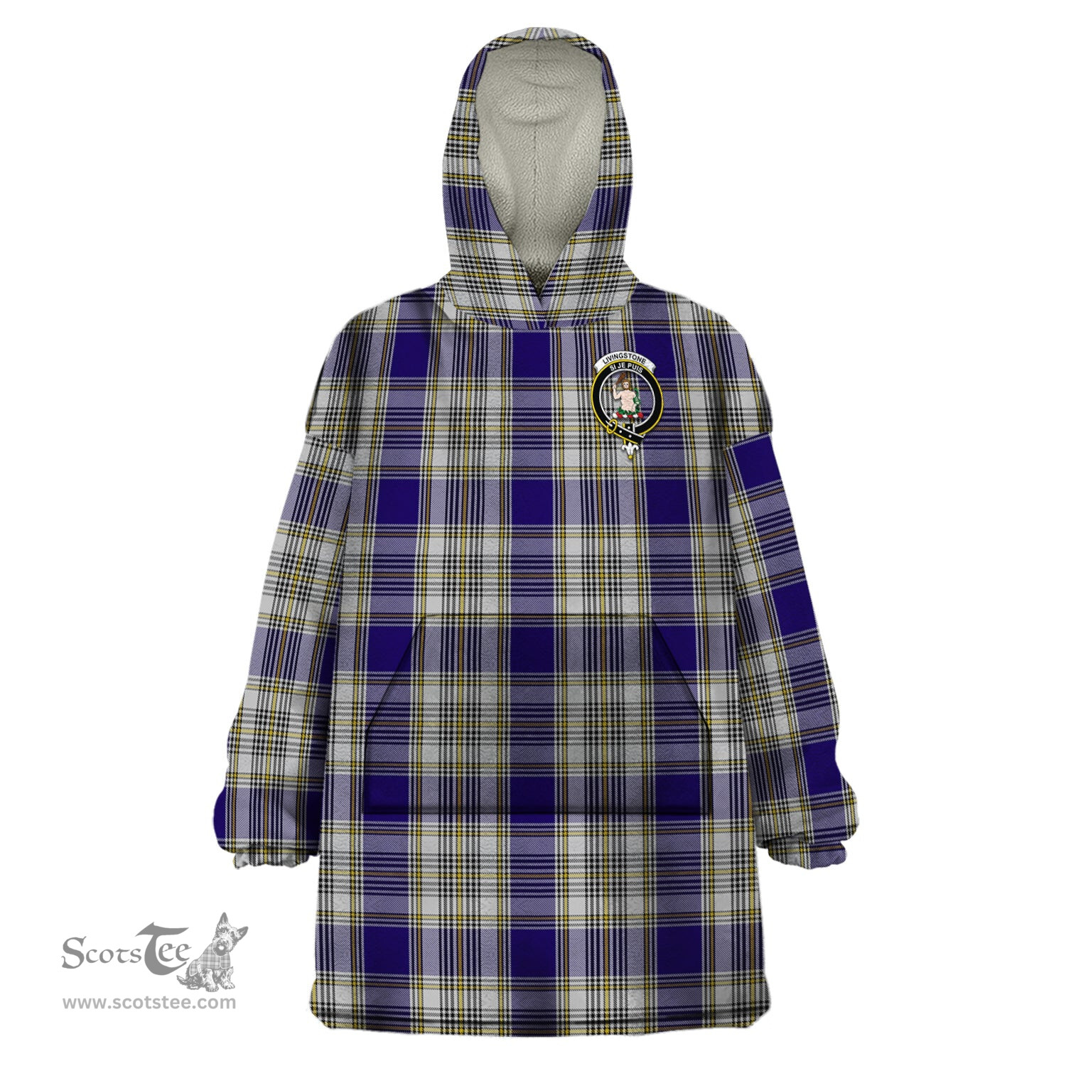 Scottish Livingston Dress Clan Family Crest Tartan Snuggie Hoodie Plaid Wearable Blanket Hoodie