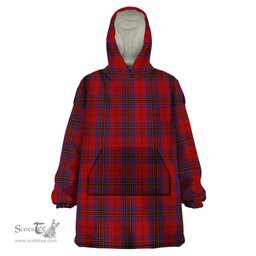 Scottish Leslie Red Clan Tartan Snuggie Hoodie Plaid Wearable Blanket Hoodie