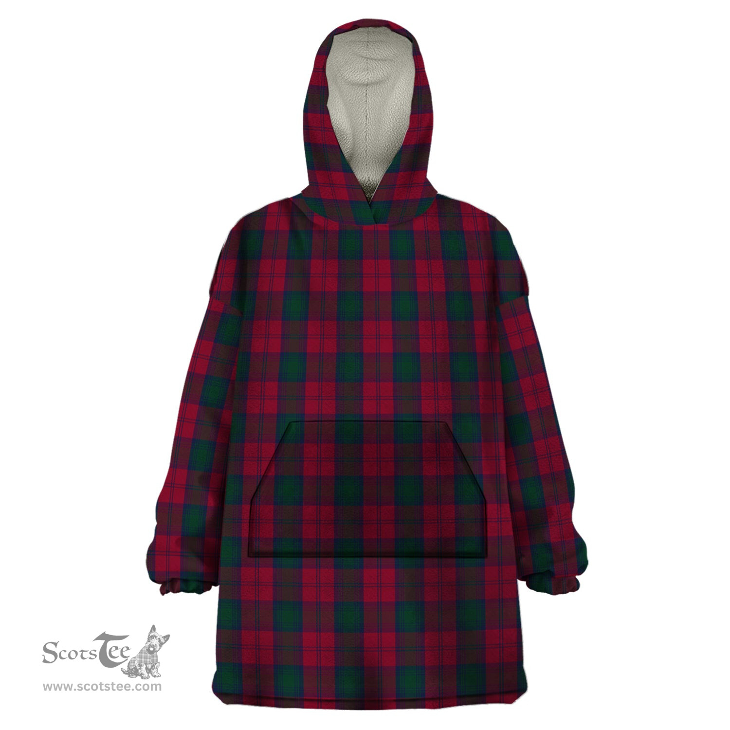 Scottish Lindsay Clan Tartan Snuggie Hoodie Plaid Wearable Blanket Hoodie