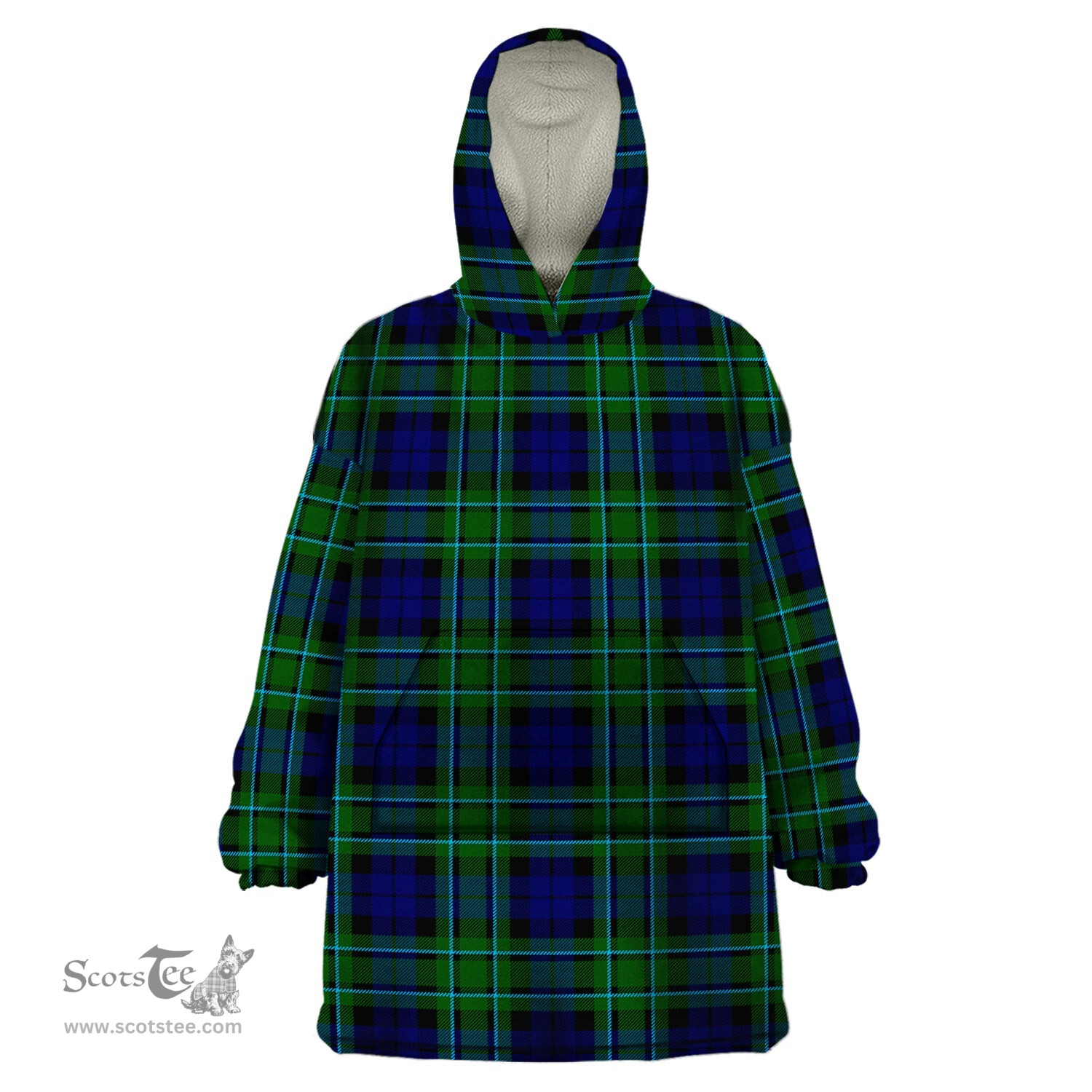 Scottish MacCallum Modern Clan Tartan Snuggie Hoodie Plaid Wearable Blanket Hoodie