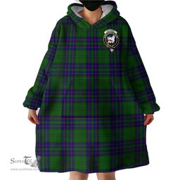 Scottish Lockhart Modern Clan Family Crest Tartan Snuggie Hoodie Plaid Wearable Blanket Hoodie