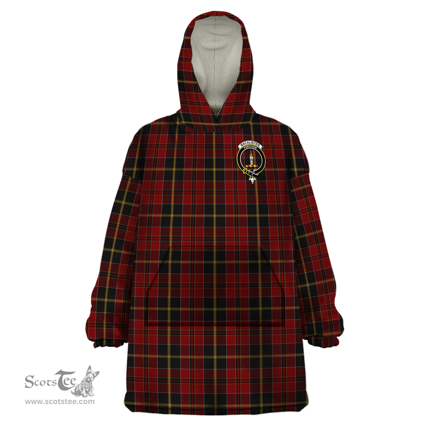 Scottish MacAlister of Skye Clan Family Crest Tartan Snuggie Hoodie Plaid Wearable Blanket Hoodie