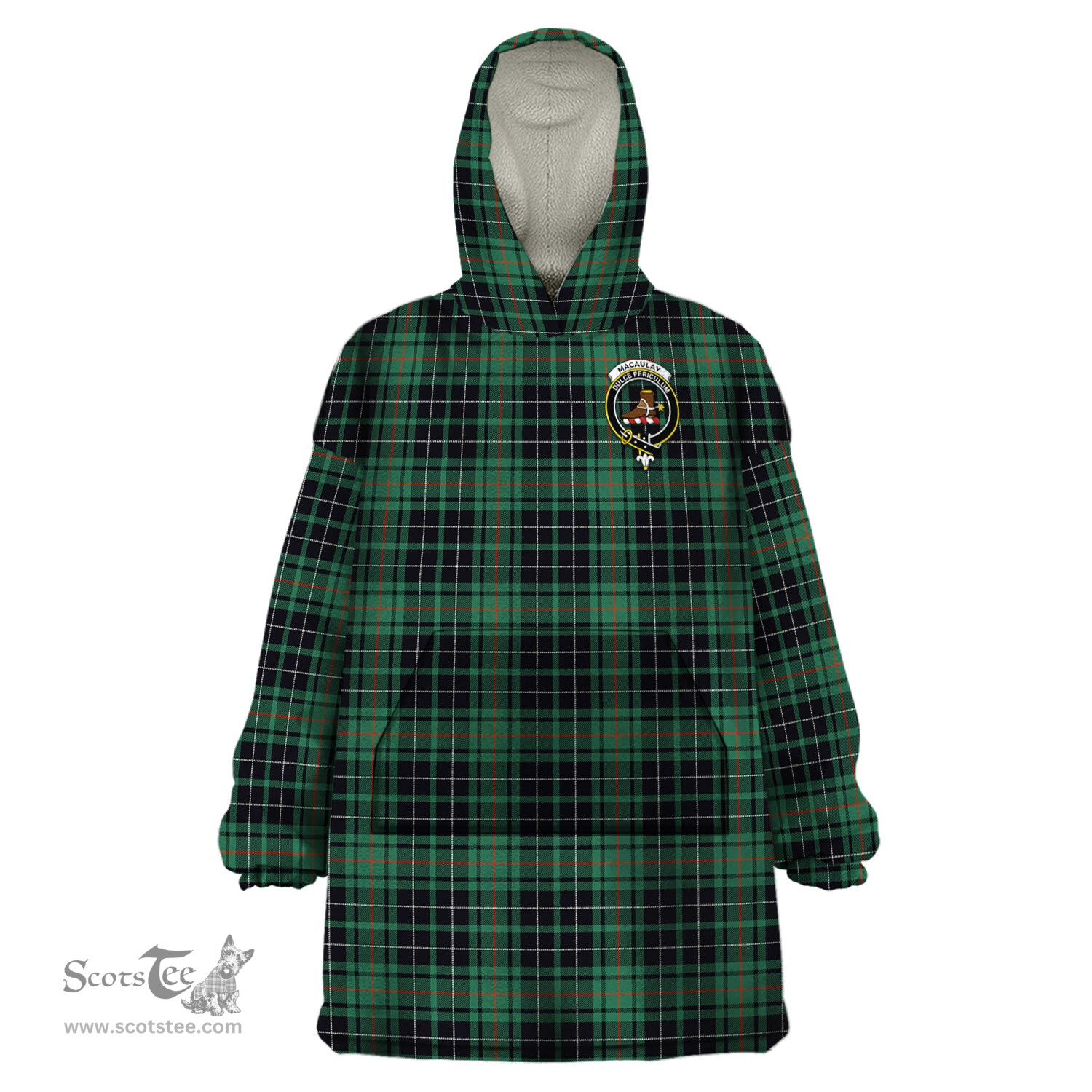 Scottish MacAulay Hunting Ancient Clan Family Crest Tartan Snuggie Hoodie Plaid Wearable Blanket Hoodie