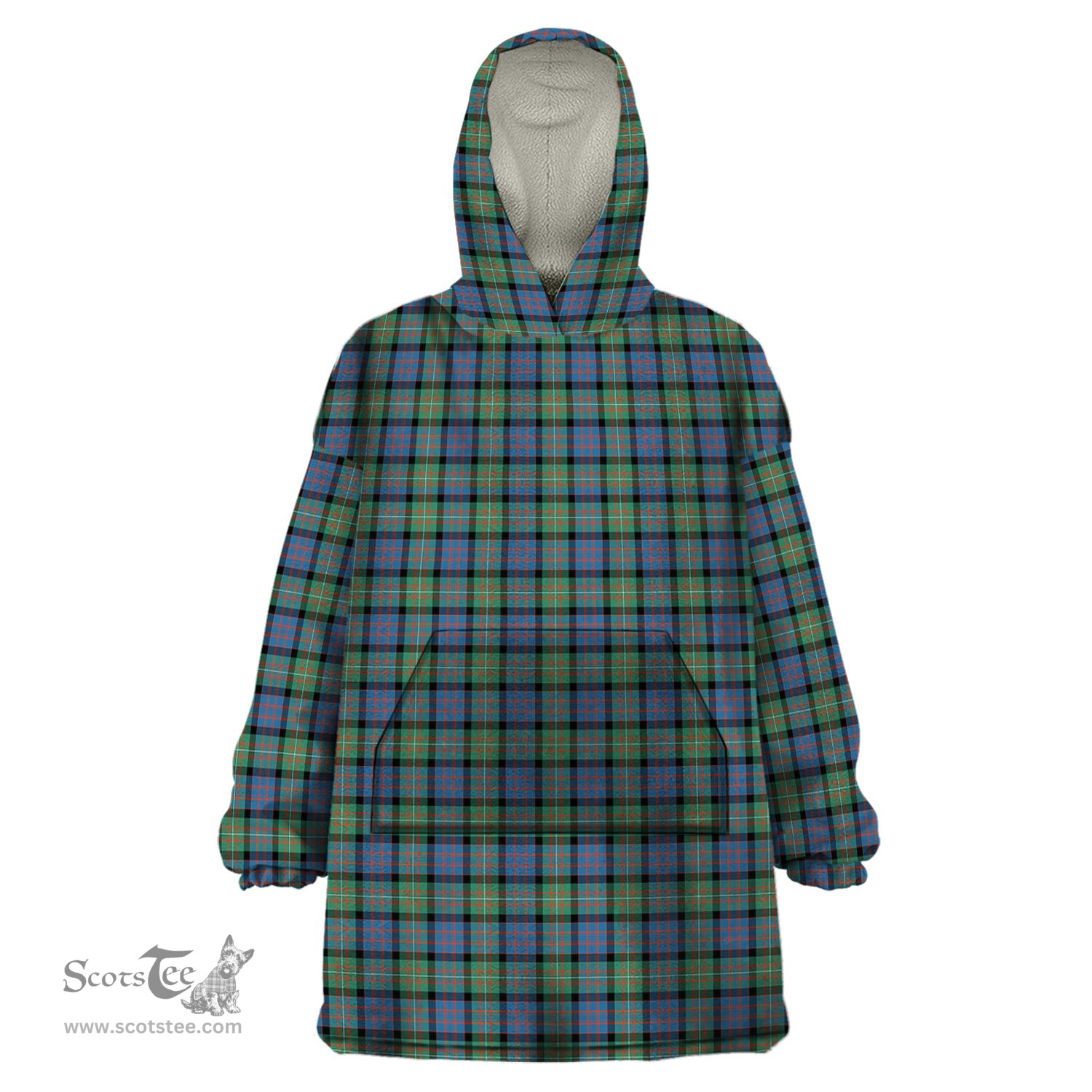 Scottish MacDonell of Glengarry Ancient Clan Tartan Snuggie Hoodie Plaid Wearable Blanket Hoodie
