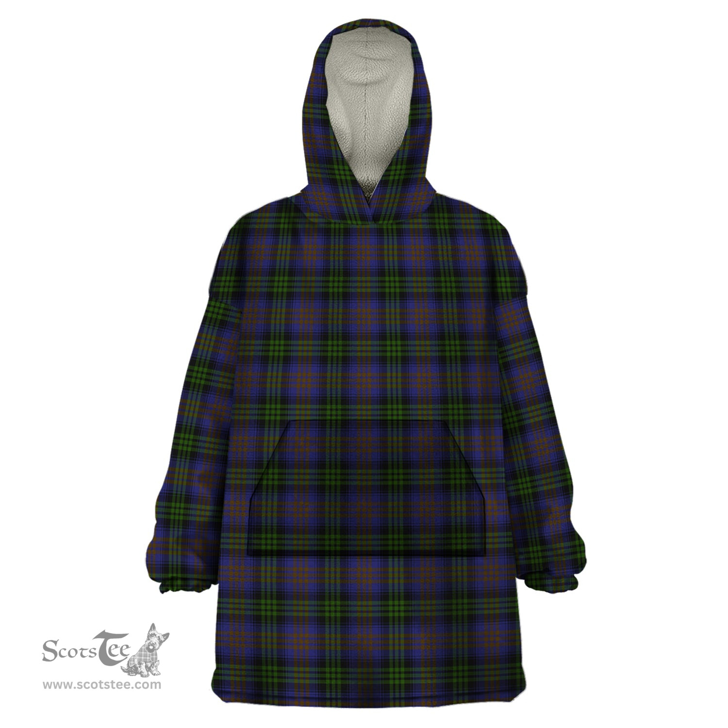 Scottish Lysaght Hunting Clan Tartan Snuggie Hoodie Plaid Wearable Blanket Hoodie