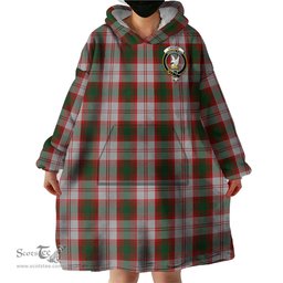 Scottish Lindsay Dress Red Clan Family Crest Tartan Snuggie Hoodie Plaid Wearable Blanket Hoodie