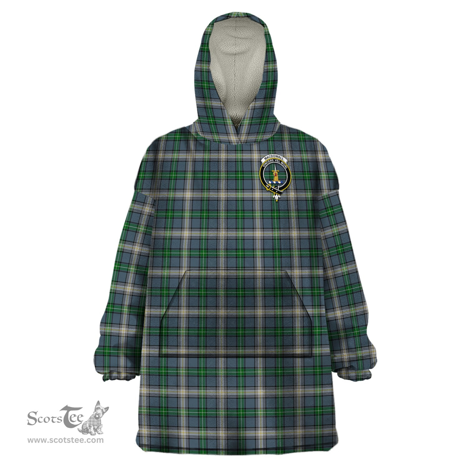 Scottish MacDowall Clan Family Crest Tartan Snuggie Hoodie Plaid Wearable Blanket Hoodie