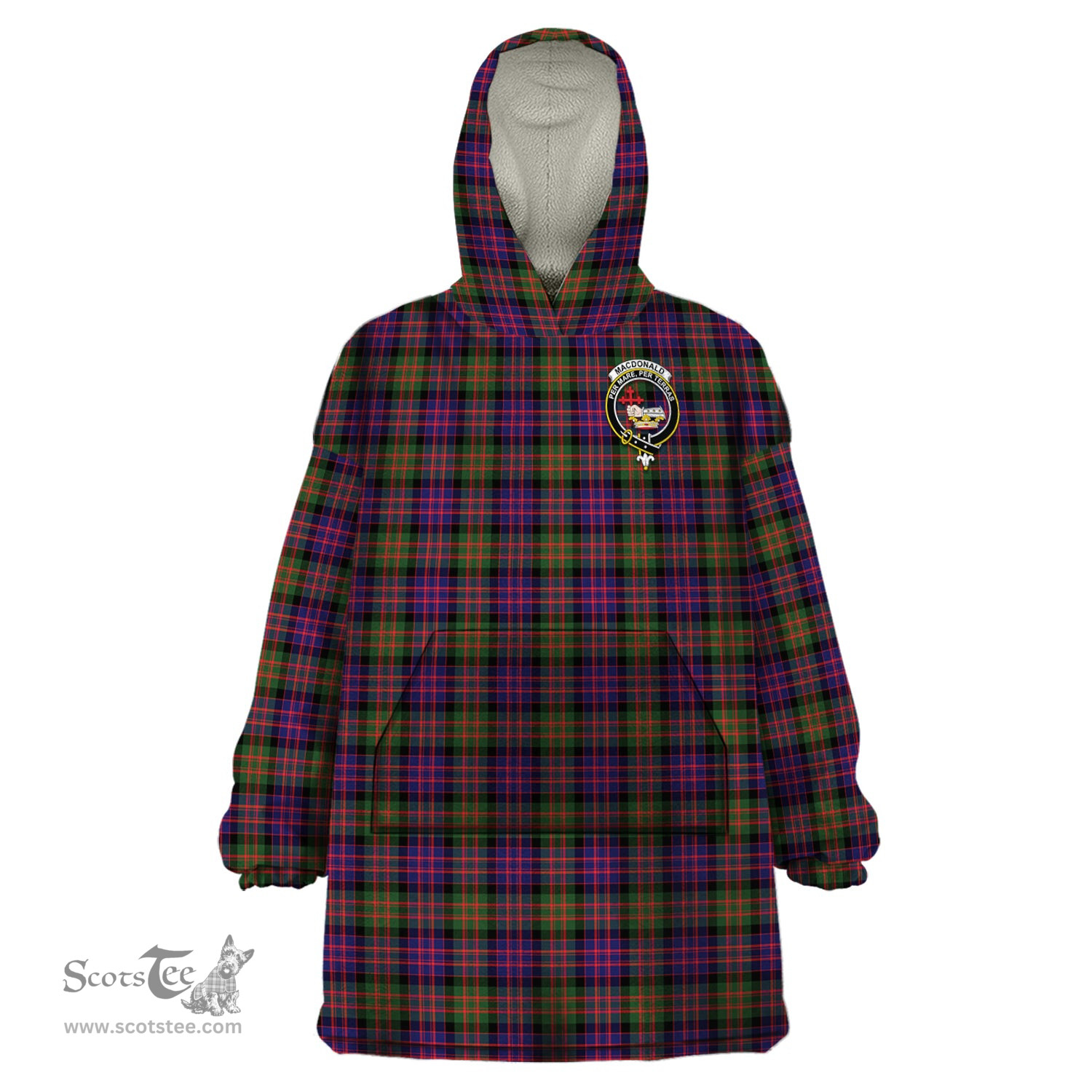 Scottish MacDonald Modern Clan Family Crest Tartan Snuggie Hoodie Plaid Wearable Blanket Hoodie
