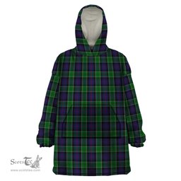 Scottish Leslie Hunting Clan Tartan Snuggie Hoodie Plaid Wearable Blanket Hoodie