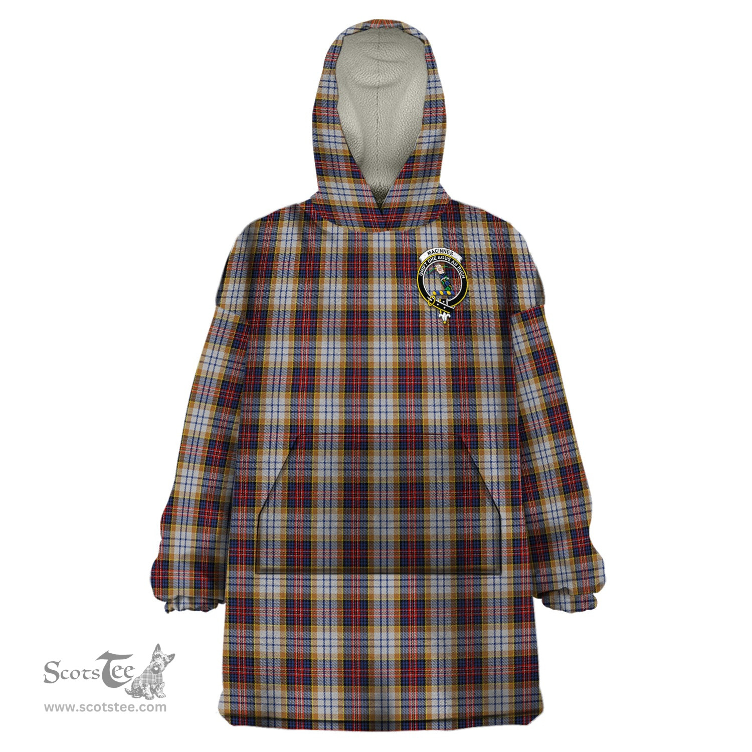 Scottish MacInnes Ancient Hunting Clan Family Crest Tartan Snuggie Hoodie Plaid Wearable Blanket Hoodie