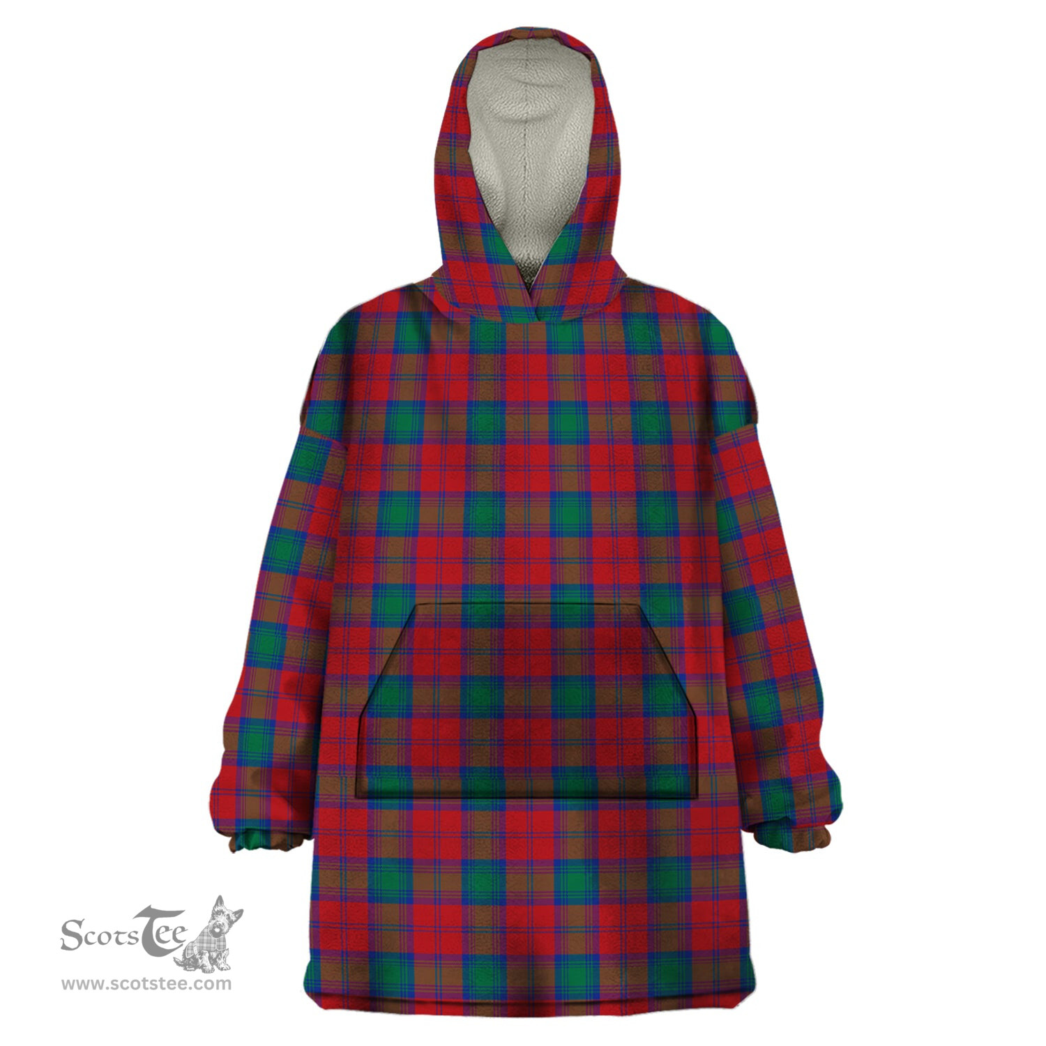 Scottish Lindsay Modern Clan Tartan Snuggie Hoodie Plaid Wearable Blanket Hoodie