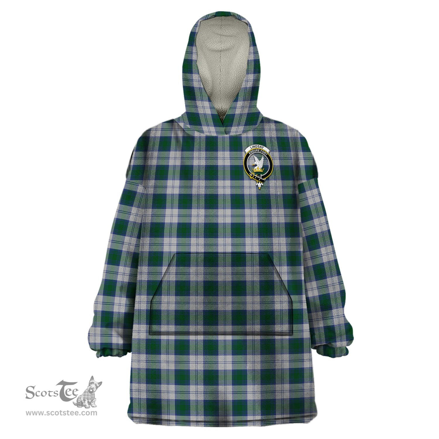 Scottish Lindsay Dress Clan Family Crest Tartan Snuggie Hoodie Plaid Wearable Blanket Hoodie