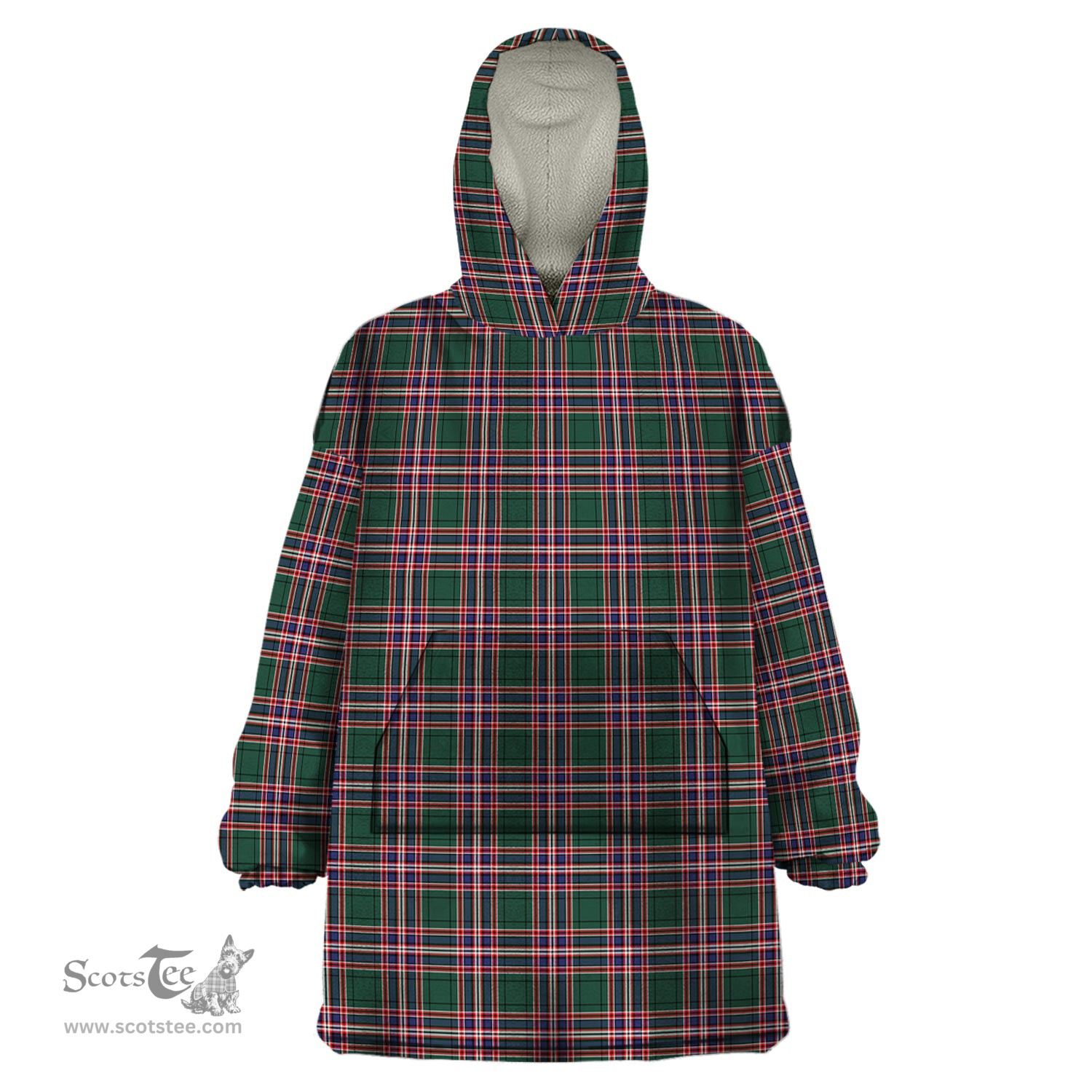 Scottish MacFarlane Hunting Modern Clan Tartan Snuggie Hoodie Plaid Wearable Blanket Hoodie