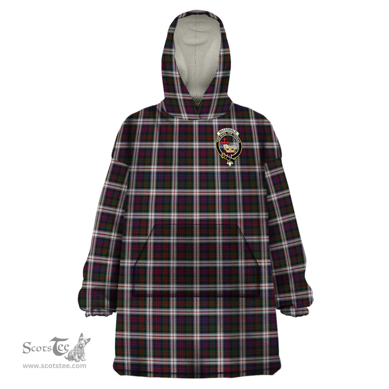 Scottish MacDonald Dress Clan Family Crest Tartan Snuggie Hoodie Plaid Wearable Blanket Hoodie