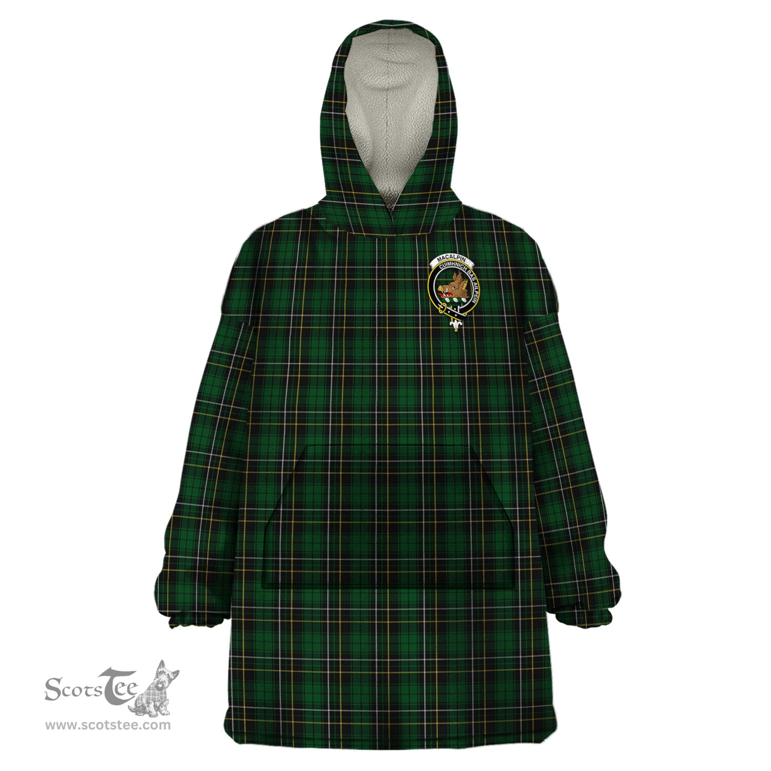 Scottish MacAlpin Clan Family Crest Tartan Snuggie Hoodie Plaid Wearable Blanket Hoodie