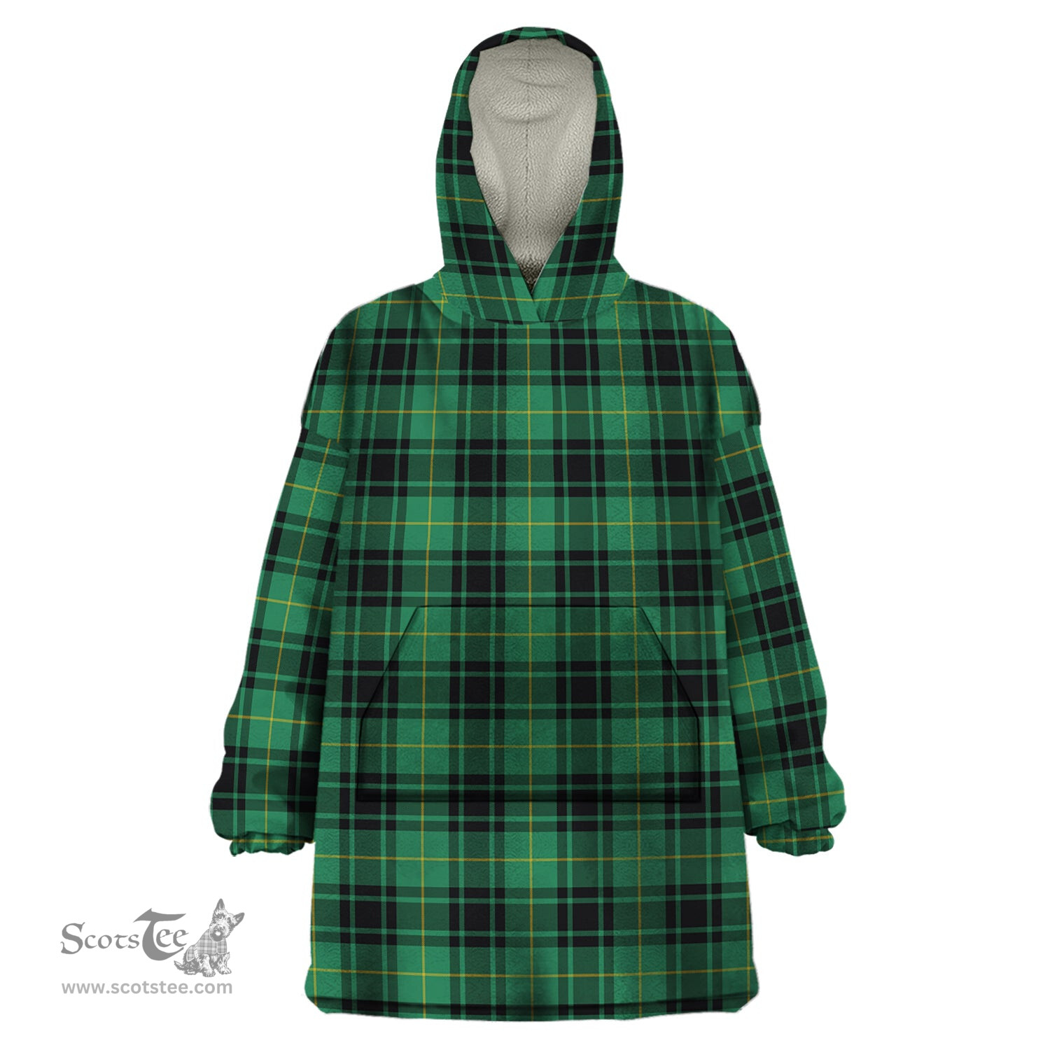 Scottish MacArthur Ancient Clan Tartan Snuggie Hoodie Plaid Wearable Blanket Hoodie
