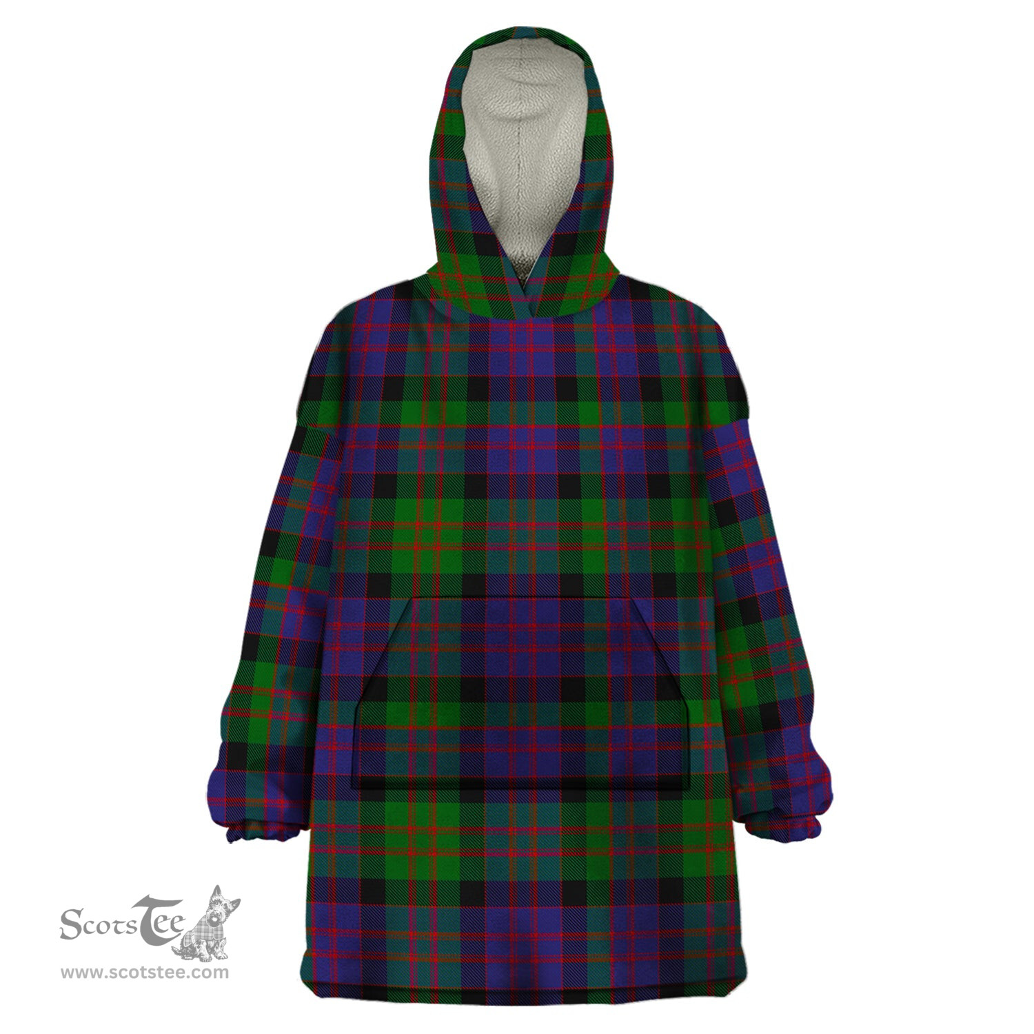 Scottish MacDonald Clan Tartan Snuggie Hoodie Plaid Wearable Blanket Hoodie
