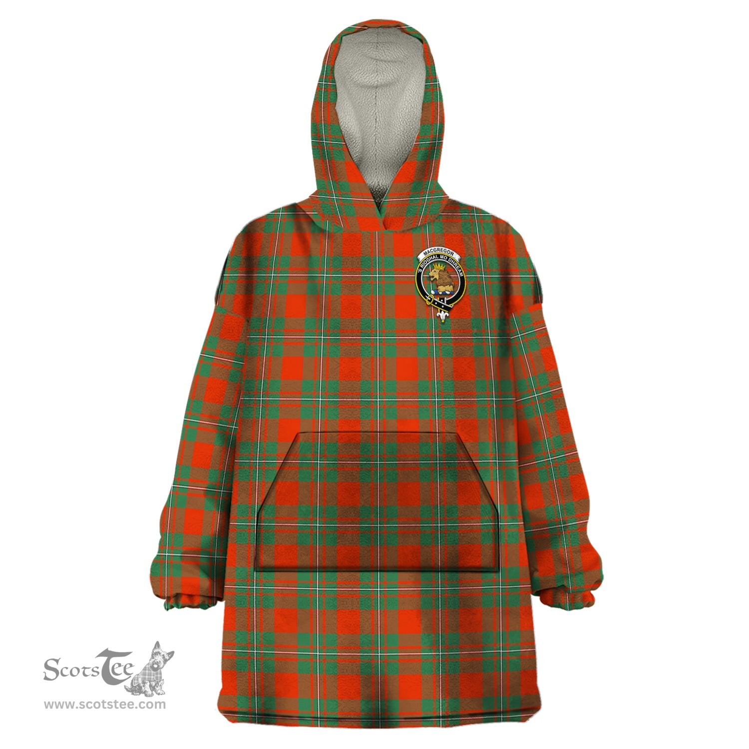 Scottish MacGregor Ancient Clan Family Crest Tartan Snuggie Hoodie Plaid Wearable Blanket Hoodie