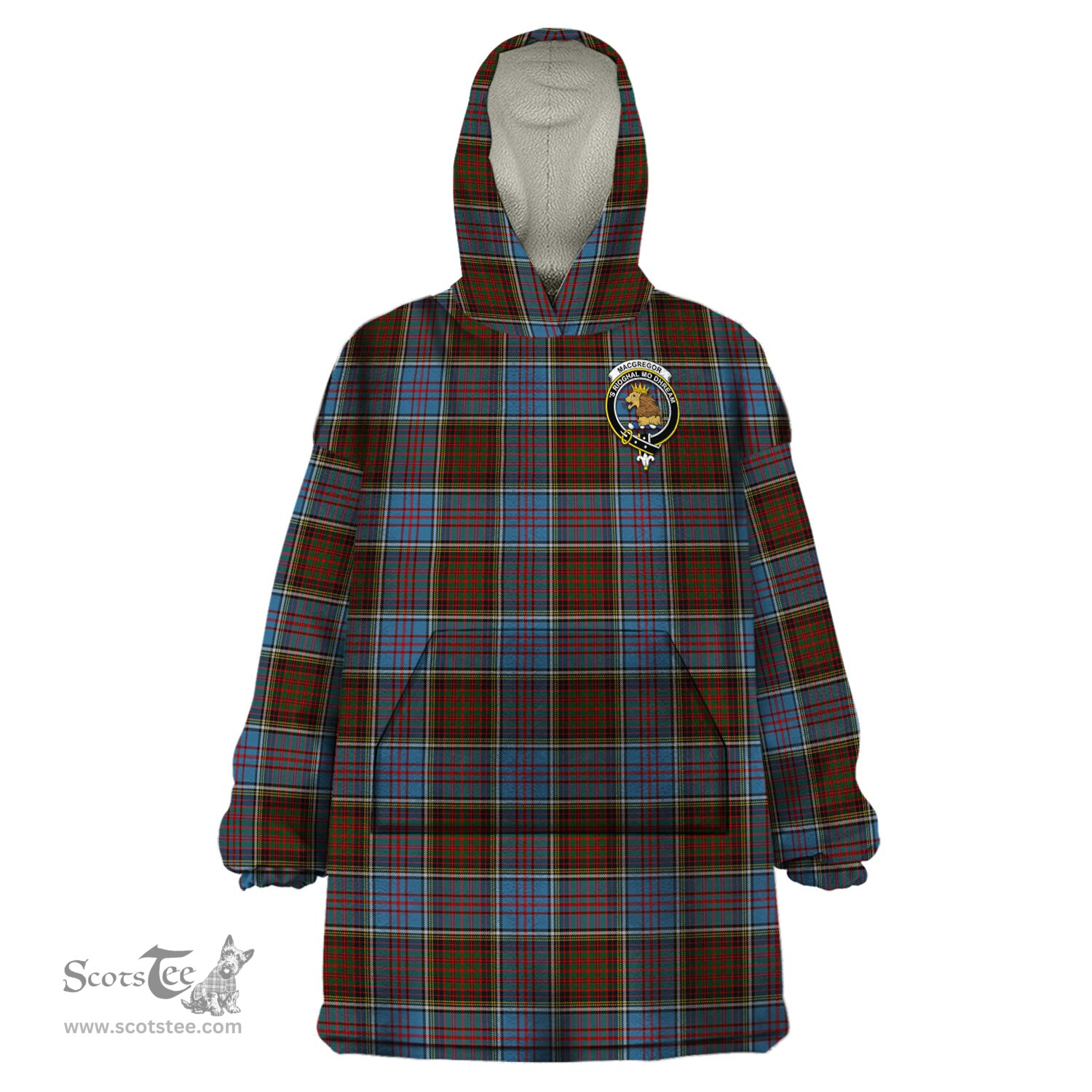Scottish MacGregor Hastie Clan Family Crest Tartan Snuggie Hoodie Plaid Wearable Blanket Hoodie