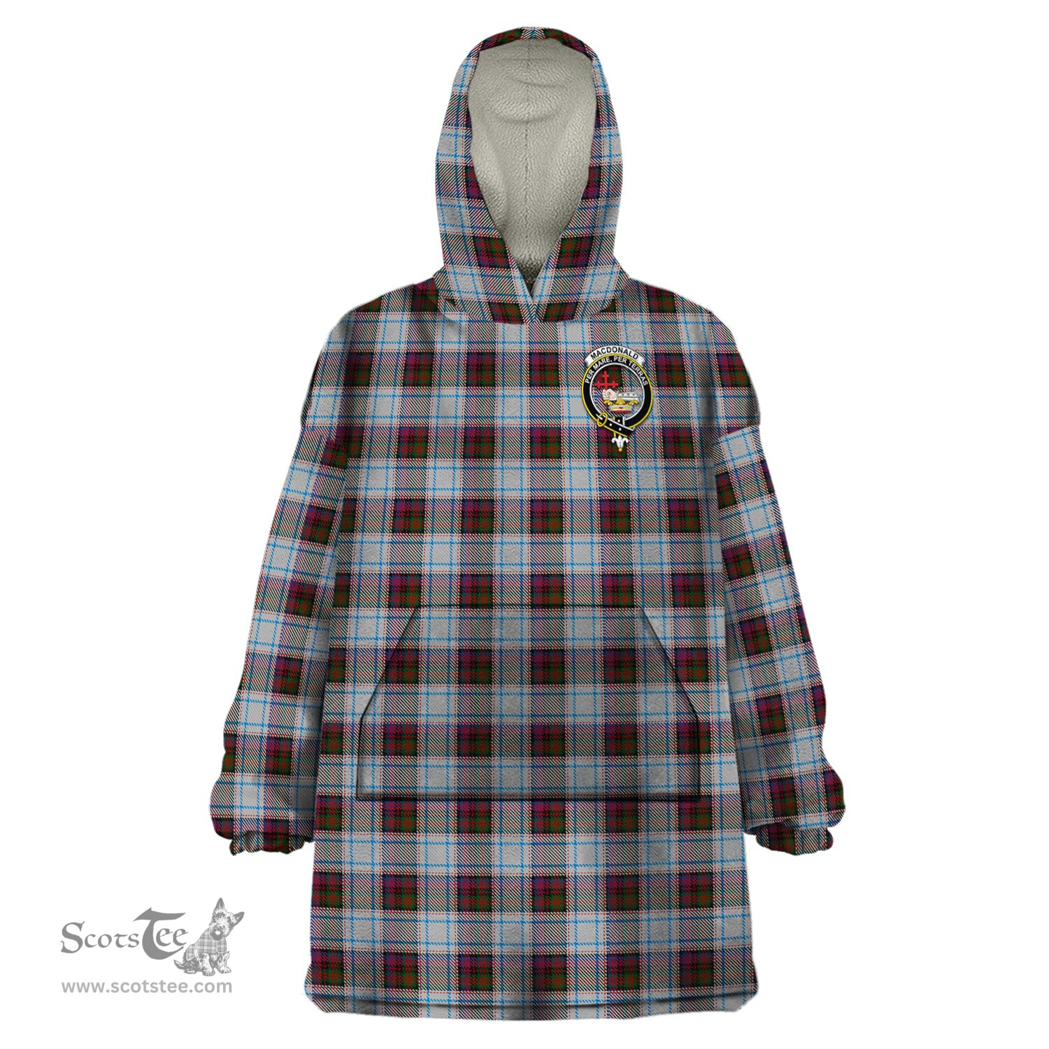 Scottish MacDonald Dress Ancient Clan Family Crest Tartan Snuggie Hoodie Plaid Wearable Blanket Hoodie