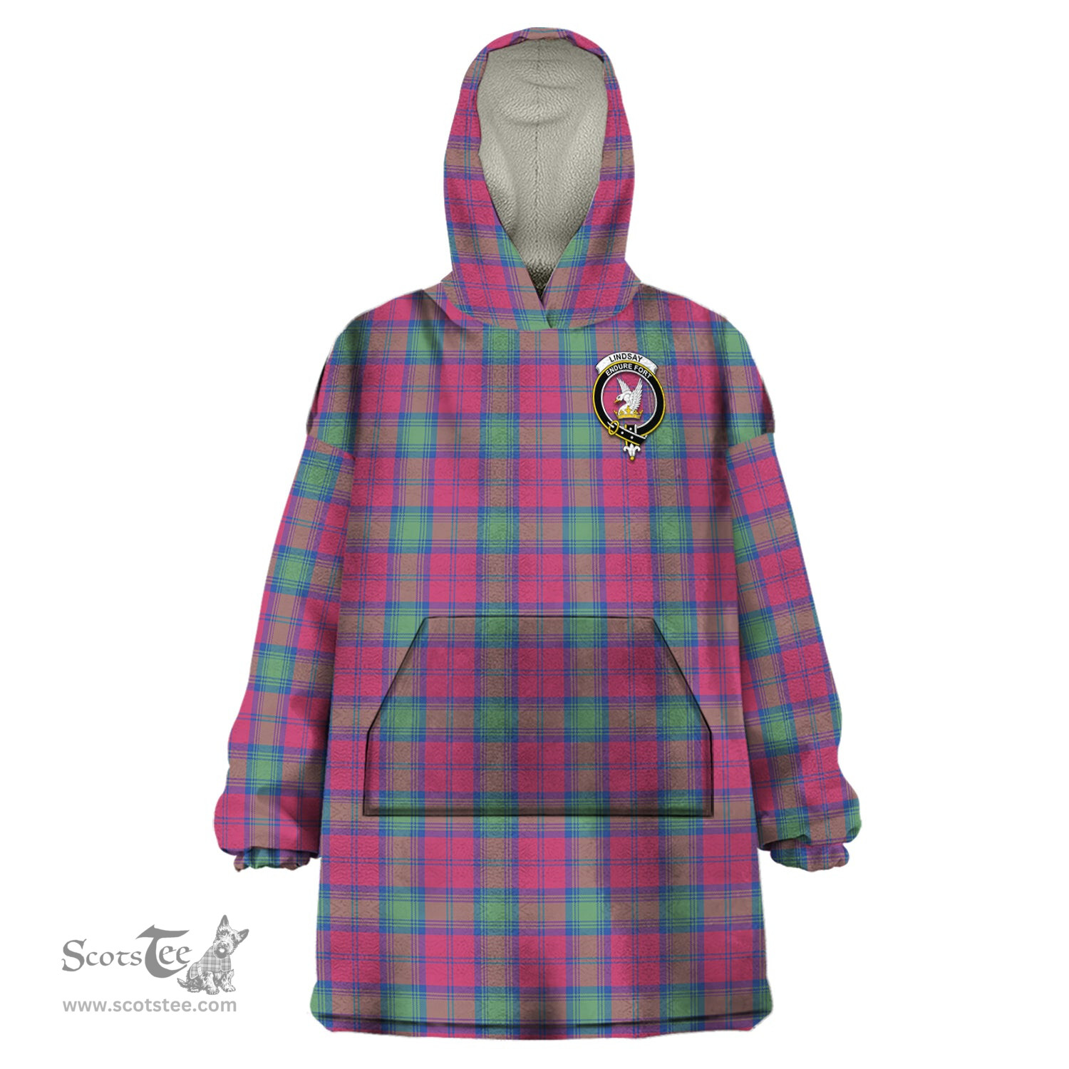 Scottish Lindsay Ancient Clan Family Crest Tartan Snuggie Hoodie Plaid Wearable Blanket Hoodie