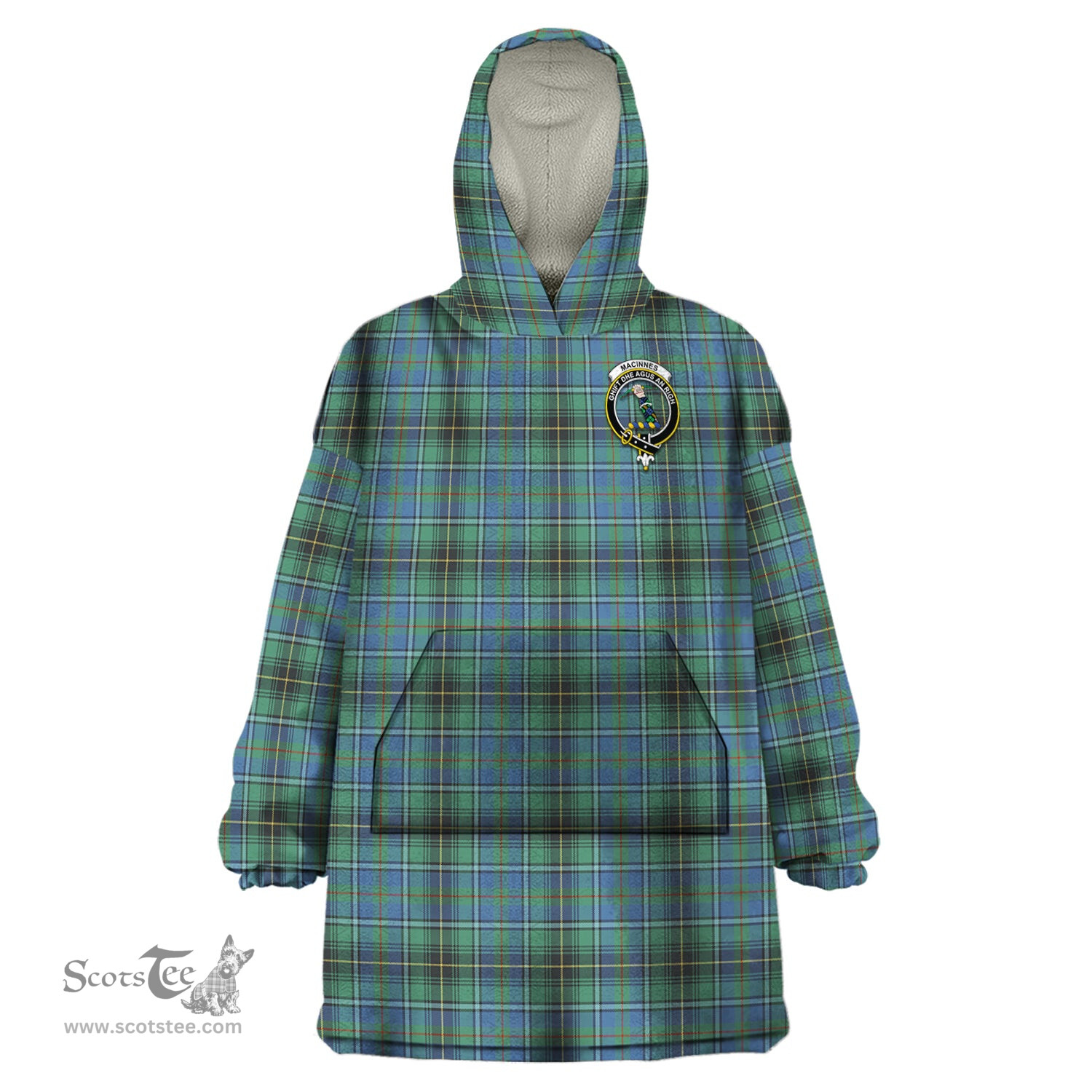 Scottish MacInnes Ancient Clan Family Crest Tartan Snuggie Hoodie Plaid Wearable Blanket Hoodie