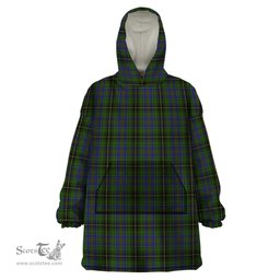 Scottish MacInnes Clan Tartan Snuggie Hoodie Plaid Wearable Blanket Hoodie