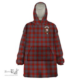Scottish MacFarlane Red Clan Family Crest Tartan Snuggie Hoodie Plaid Wearable Blanket Hoodie
