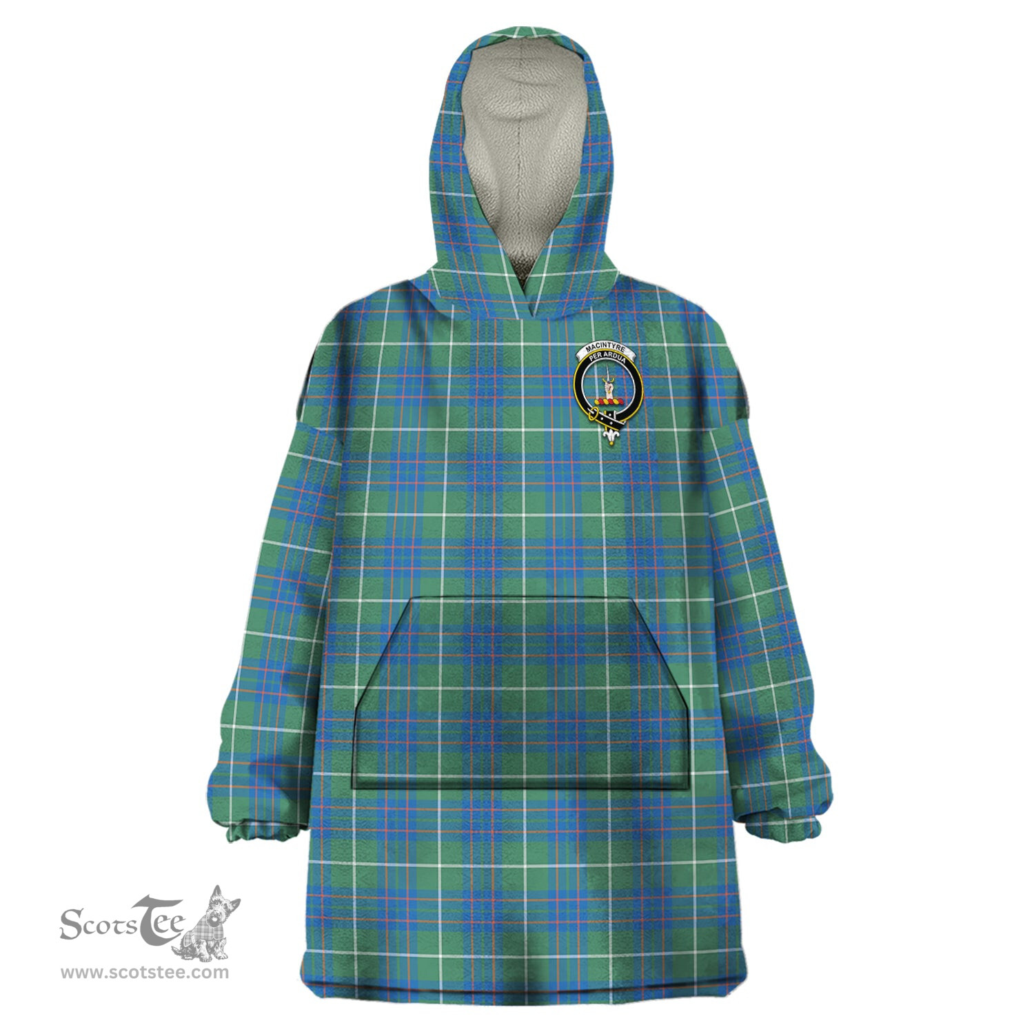 Scottish MacIntyre Hunting Ancient Clan Family Crest Tartan Snuggie Hoodie Plaid Wearable Blanket Hoodie