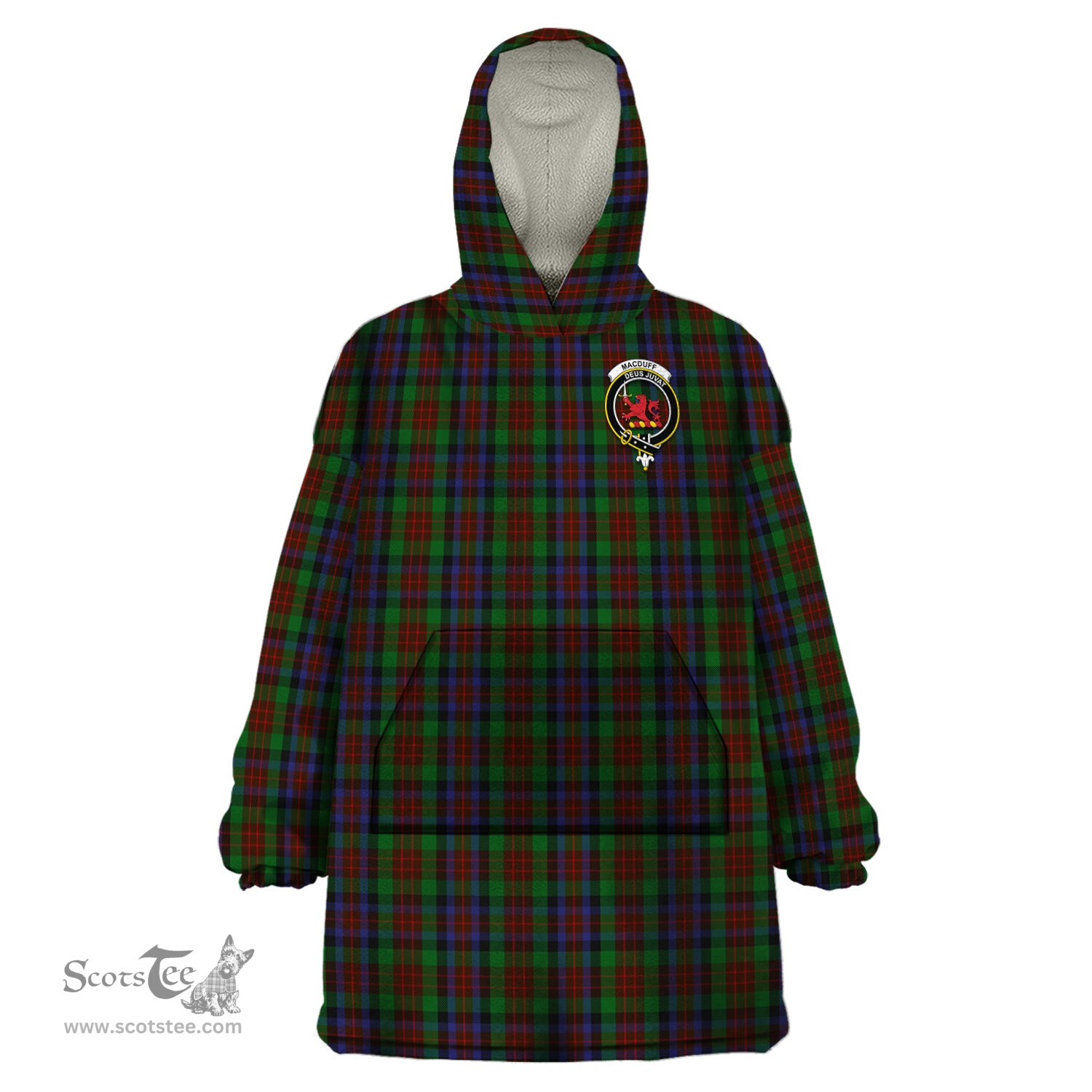 Scottish MacDuff Hunting Clan Family Crest Tartan Snuggie Hoodie Plaid Wearable Blanket Hoodie