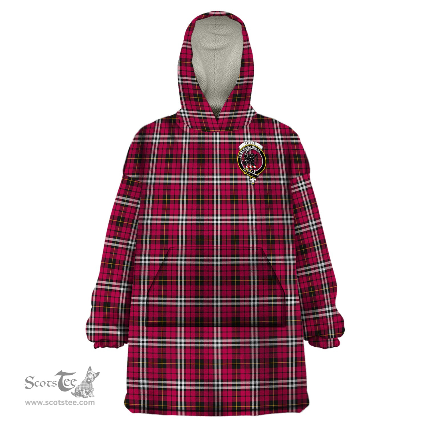 Scottish Little Clan Family Crest Tartan Snuggie Hoodie Plaid Wearable Blanket Hoodie