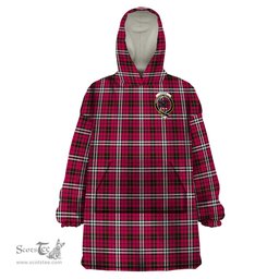 Scottish Little Clan Family Crest Tartan Snuggie Hoodie Plaid Wearable Blanket Hoodie
