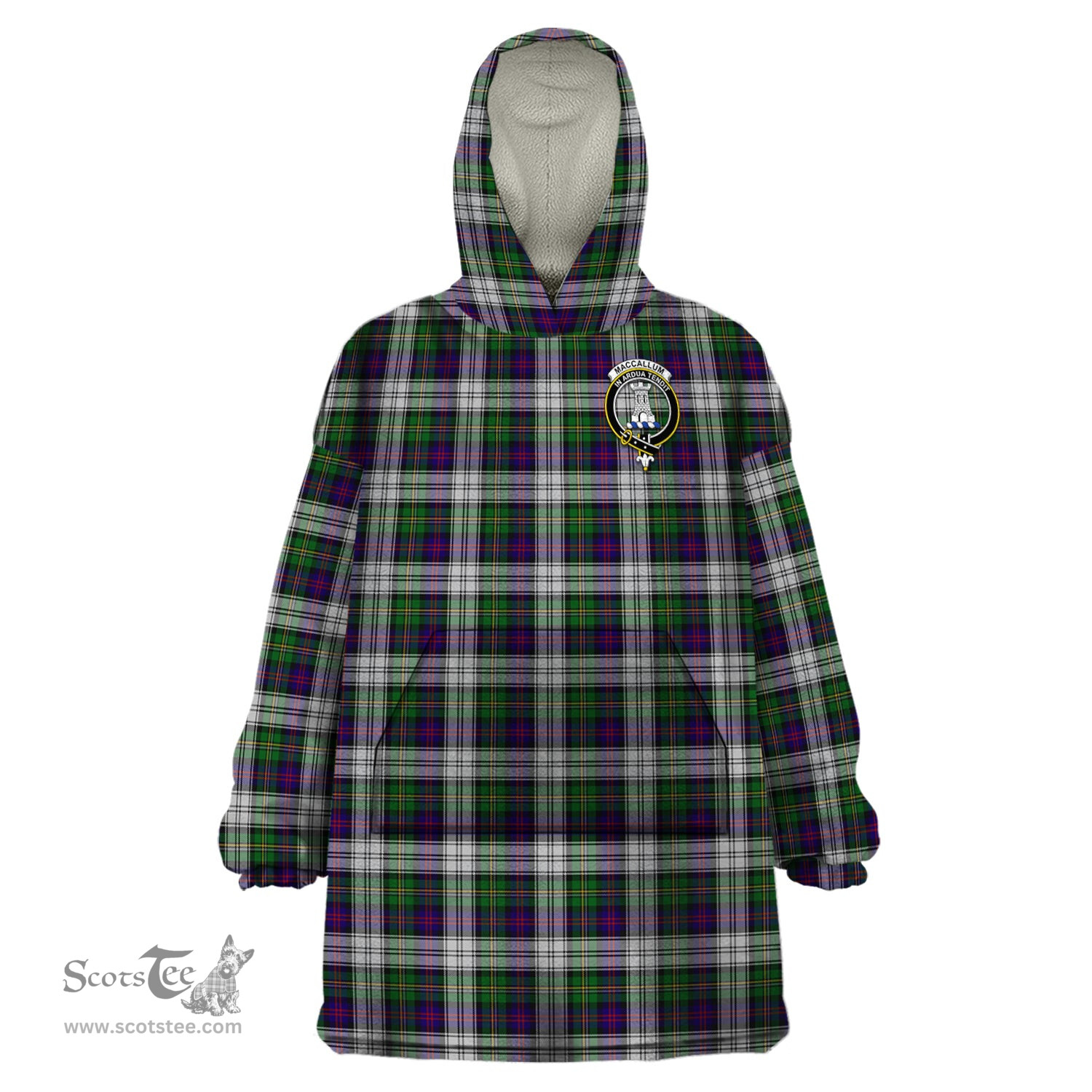 Scottish MacCallum Dress Clan Family Crest Tartan Snuggie Hoodie Plaid Wearable Blanket Hoodie