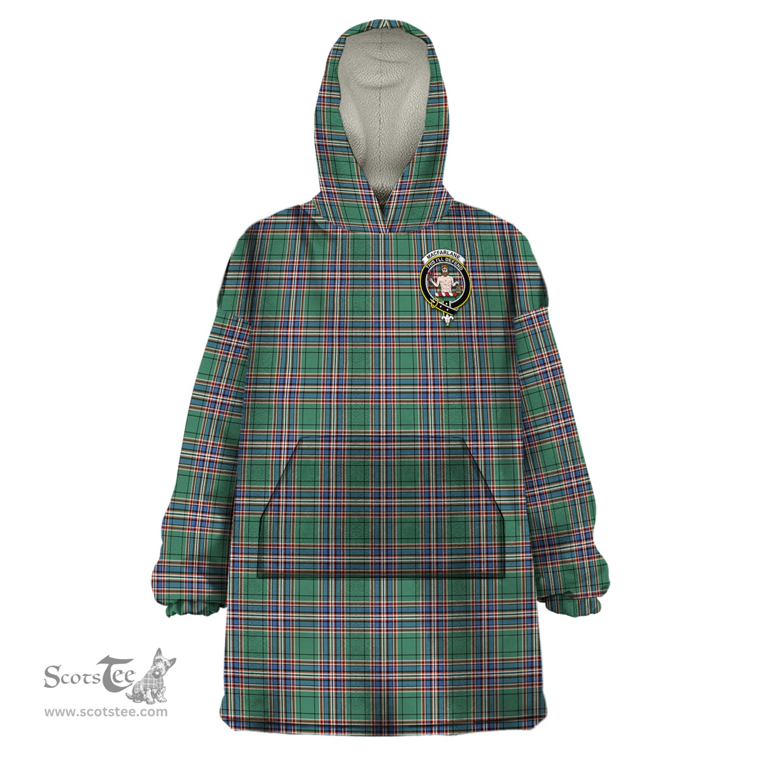 Scottish MacFarlane Hunting Ancient Clan Family Crest Tartan Snuggie Hoodie Plaid Wearable Blanket Hoodie