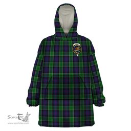 Scottish Leslie Hunting Clan Family Crest Tartan Snuggie Hoodie Plaid Wearable Blanket Hoodie