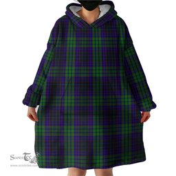 Scottish Lumsden Green Clan Tartan Snuggie Hoodie Plaid Wearable Blanket Hoodie