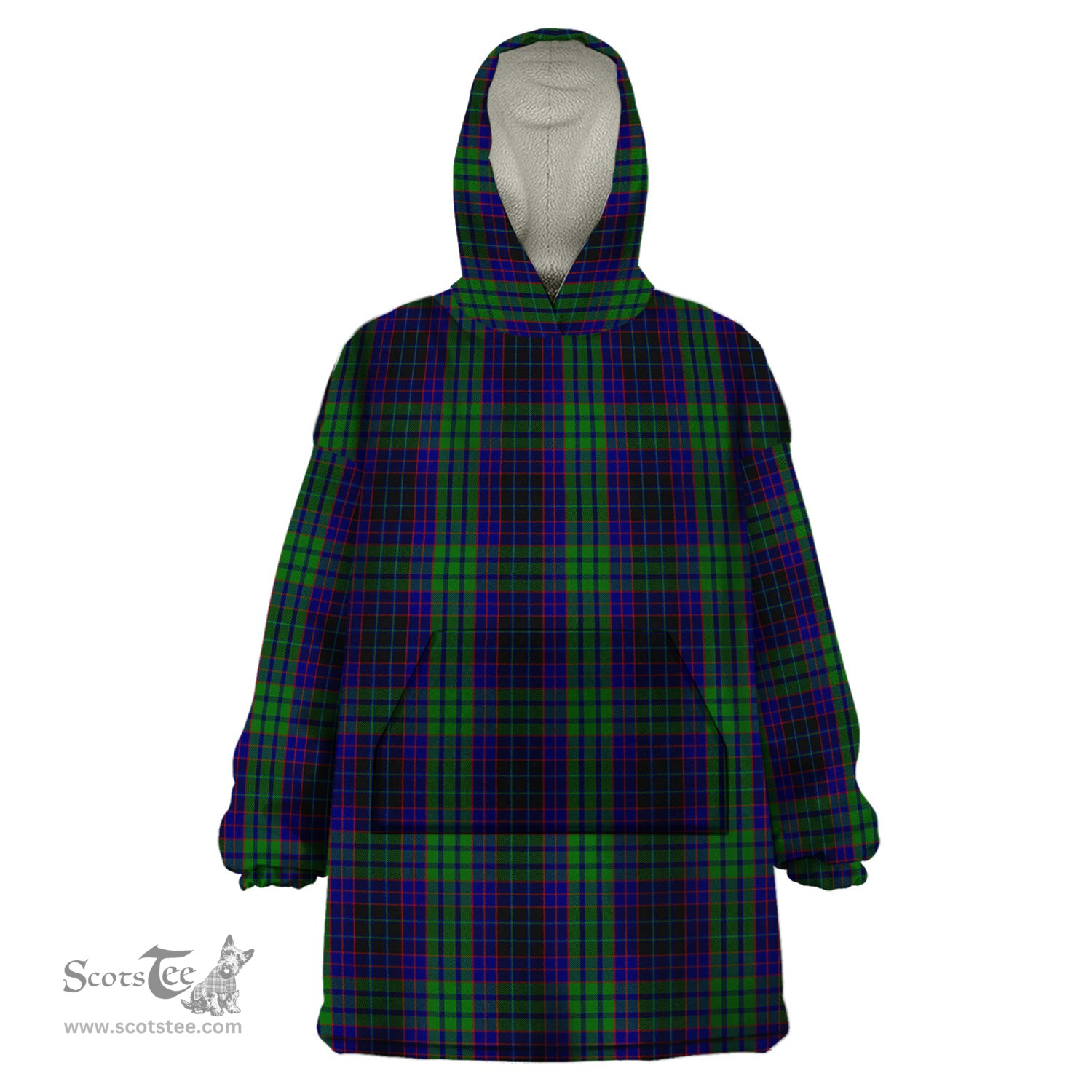 Scottish Lumsden Green Clan Tartan Snuggie Hoodie Plaid Wearable Blanket Hoodie