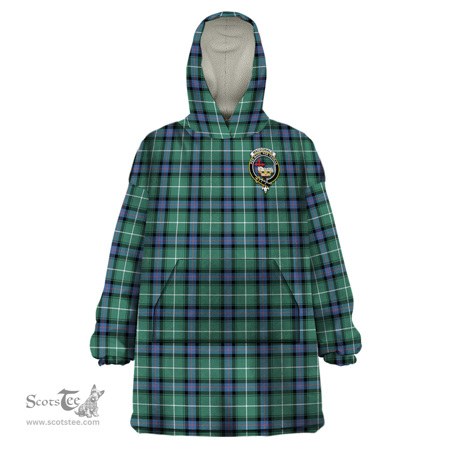 Scottish MacDonald of the Isles Hunting Ancient Clan Family Crest Tartan Snuggie Hoodie Plaid Wearable Blanket Hoodie