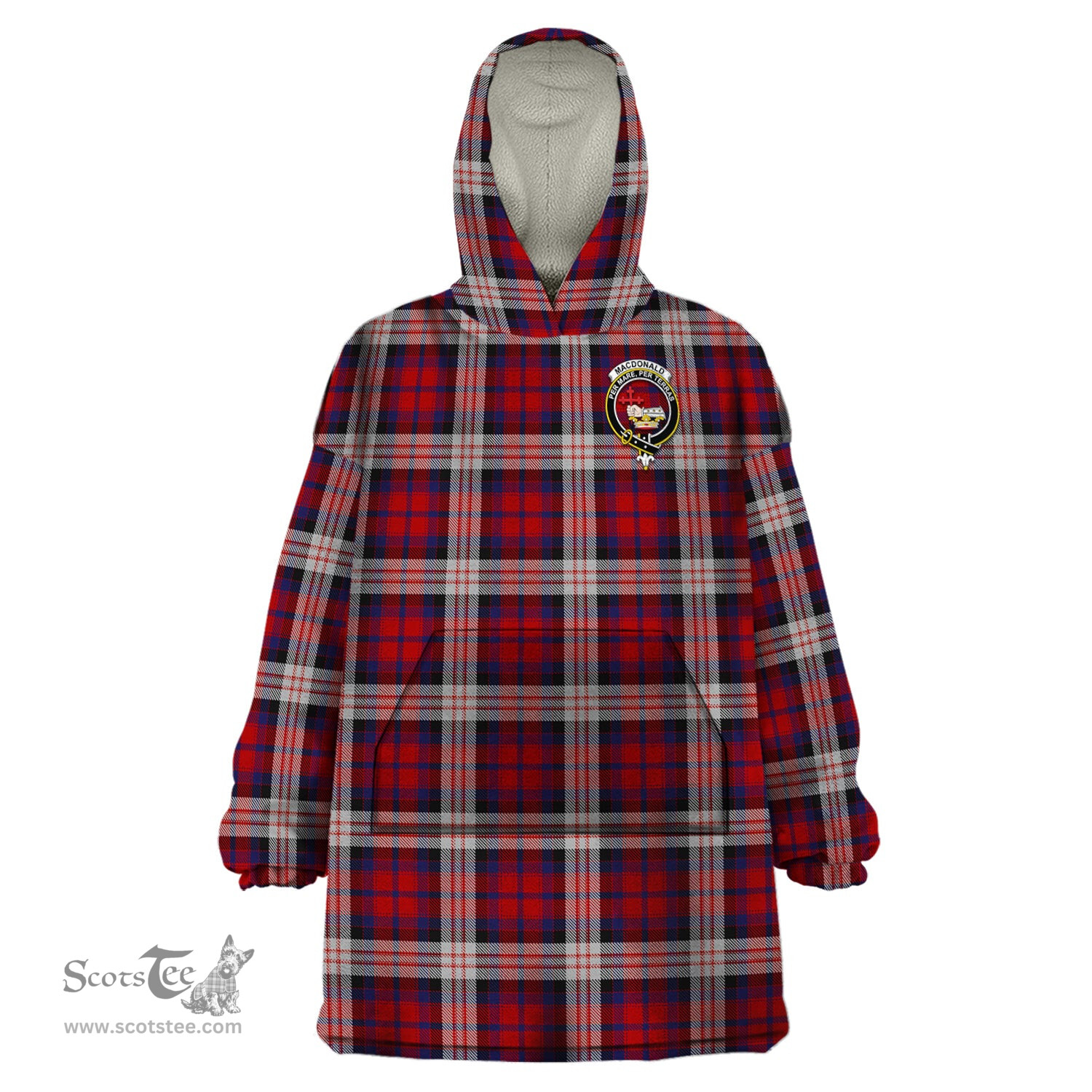 Scottish MacDonald Dress Irish Clan Family Crest Tartan Snuggie Hoodie Plaid Wearable Blanket Hoodie