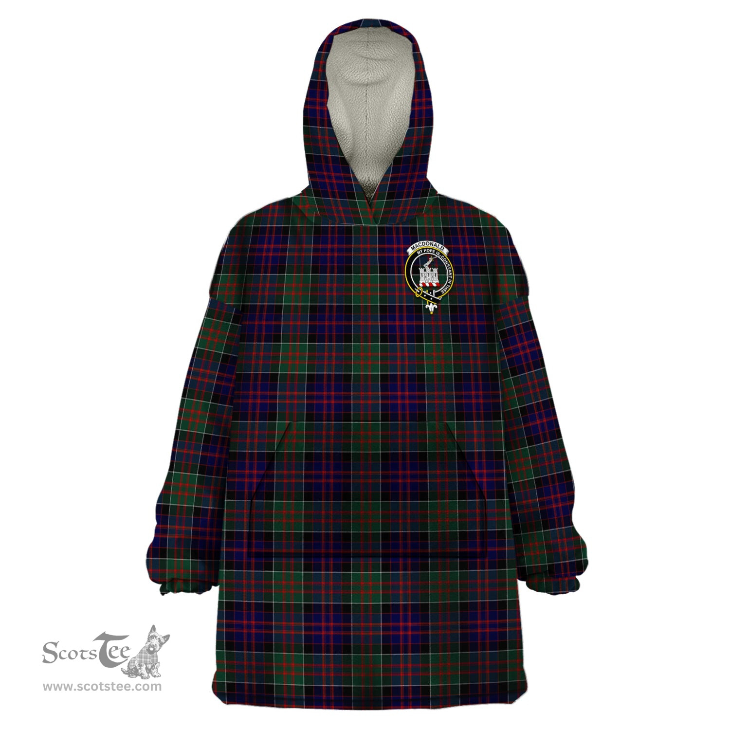 Scottish MacDonald of Clan Ranald Clan Family Crest Tartan Snuggie Hoodie Plaid Wearable Blanket Hoodie