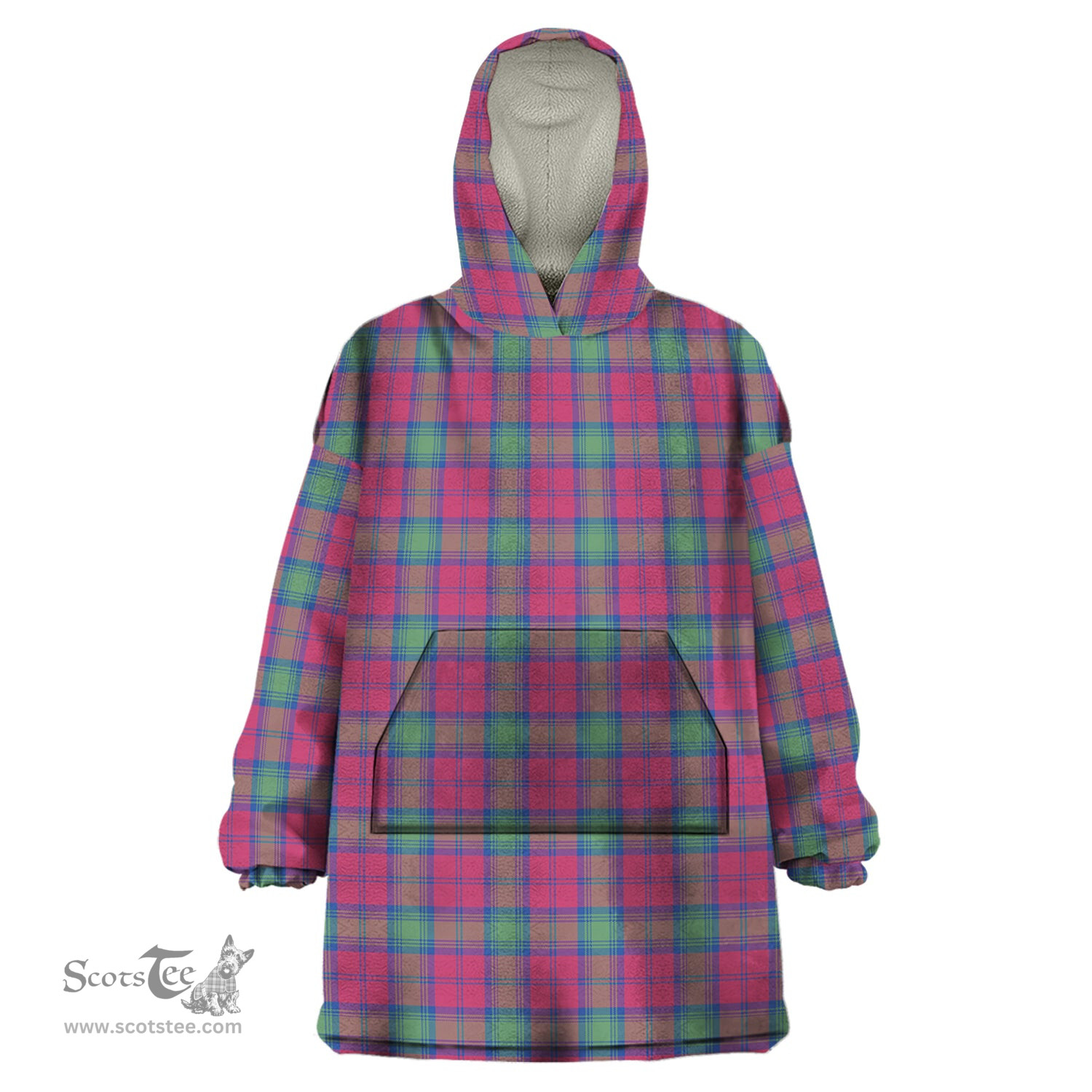 Scottish Lindsay Ancient Clan Tartan Snuggie Hoodie Plaid Wearable Blanket Hoodie