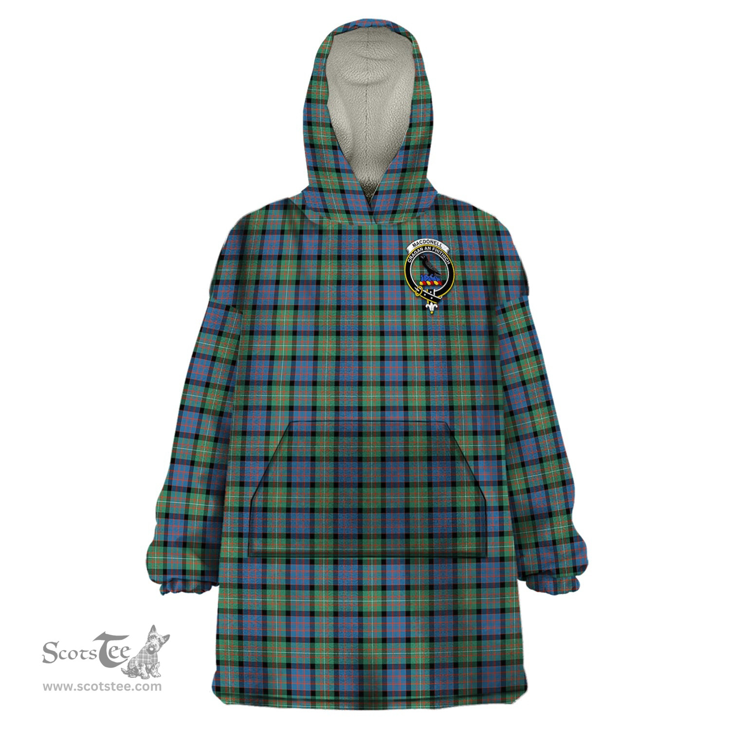 Scottish MacDonell of Glengarry Ancient Clan Family Crest Tartan Snuggie Hoodie Plaid Wearable Blanket Hoodie