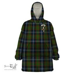 Scottish MacRae Hunting Clan Family Crest Tartan Snuggie Hoodie Plaid Wearable Blanket Hoodie