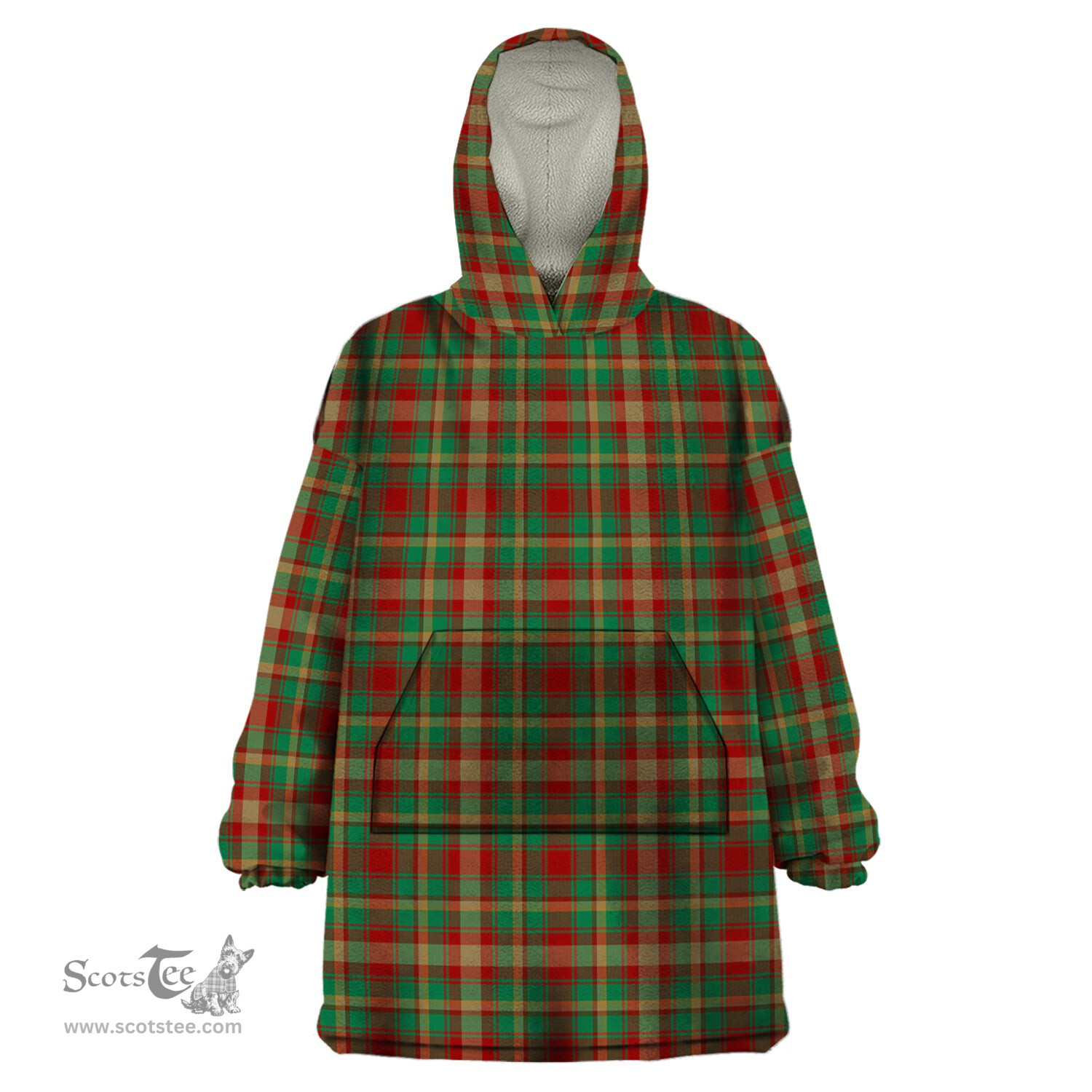 Scottish Mapple Leaf District Clan Tartan Snuggie Hoodie Plaid Wearable Blanket Hoodie