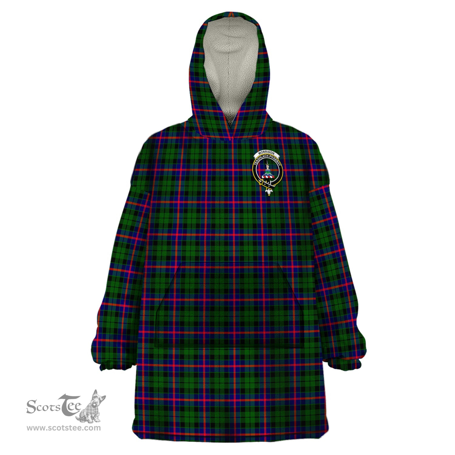 Scottish Morrison Modern Clan Family Crest Tartan Snuggie Hoodie Plaid Wearable Blanket Hoodie